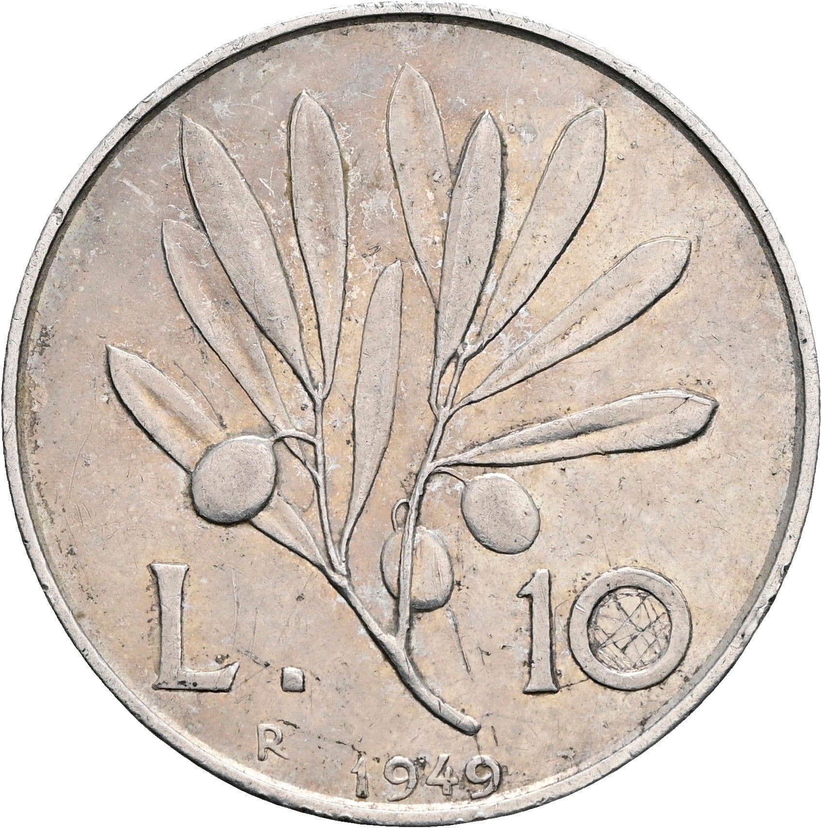 10 Lire 1949 – Vorderseite