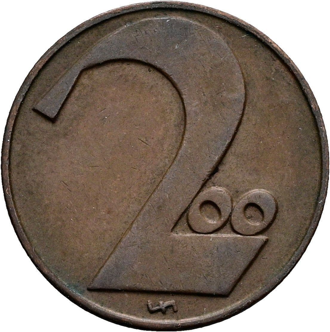 200 Kronen (= 2 Groschen) 1924 – Vorderseite