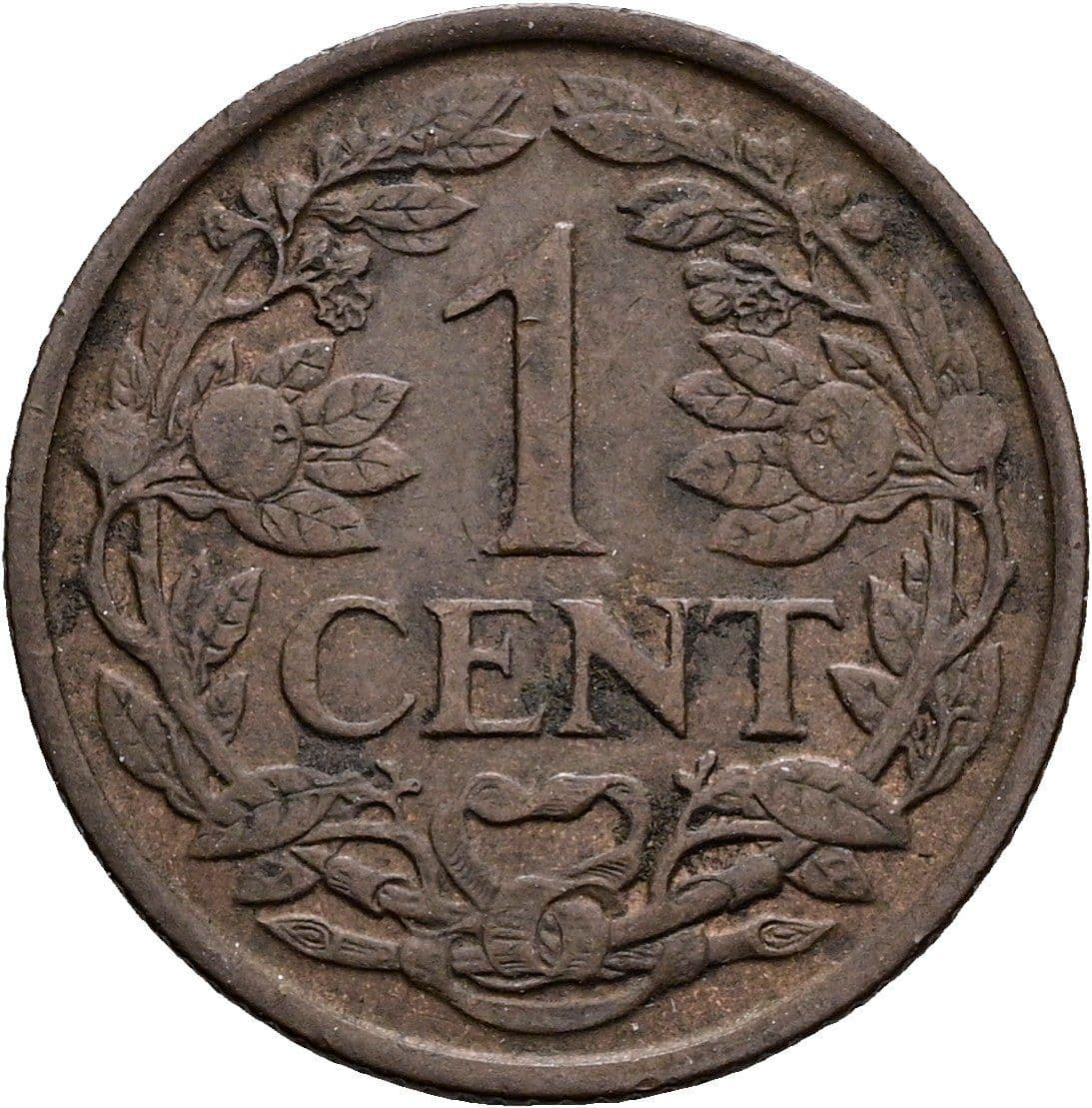 1 Cent Wilhelmina 1890-1948 1941 – Vorderseite