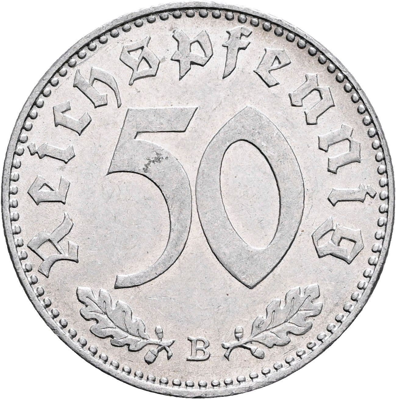 50 Reichspfennig 1943 B – Vorderseite