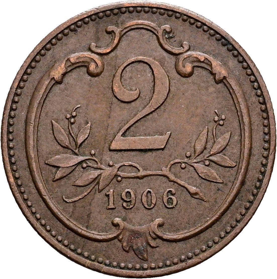 2 Heller Franz Joseph I. 1848-1916 1906 – Vorderseite