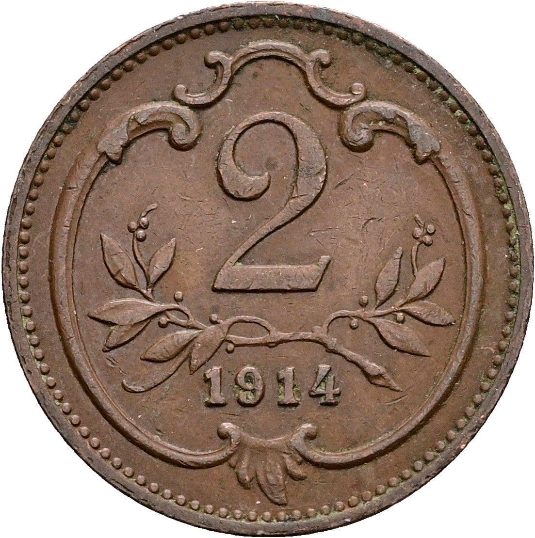 2 Heller Franz Joseph I. 1848-1916 1914 – Vorderseite