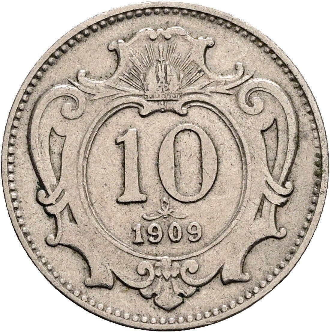 10 Heller Franz Joseph I. 1848-1916 1909 – Vorderseite