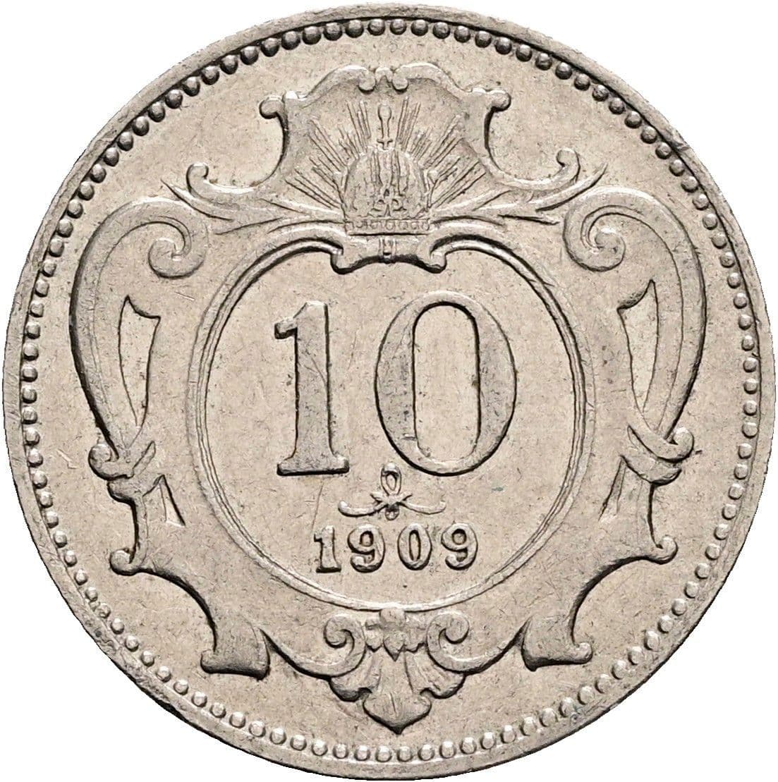 10 Heller Franz Joseph I. 1848-1916 1909 – Vorderseite
