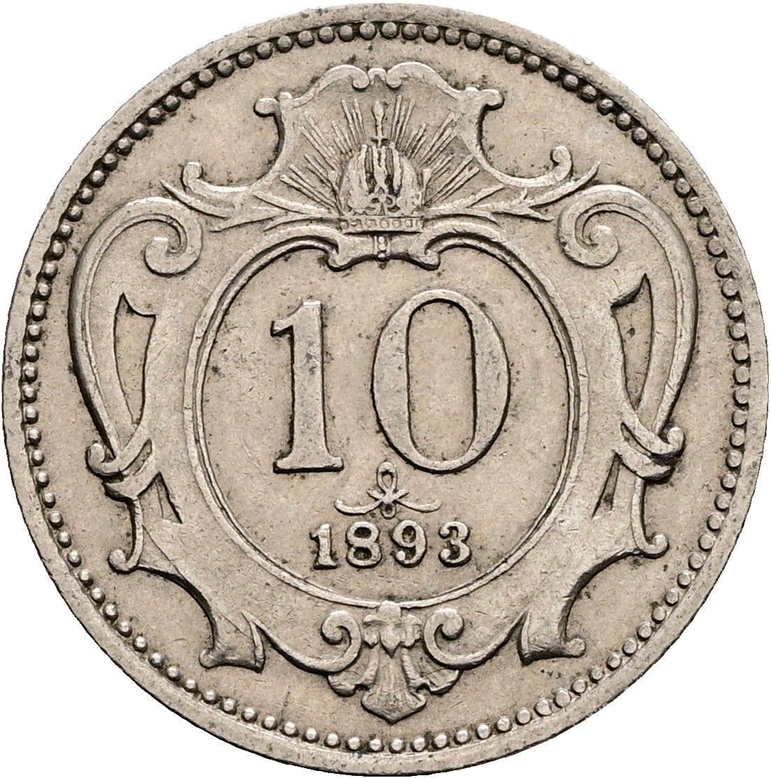 10 Heller Franz Joseph I. 1848-1916 1893 – Vorderseite