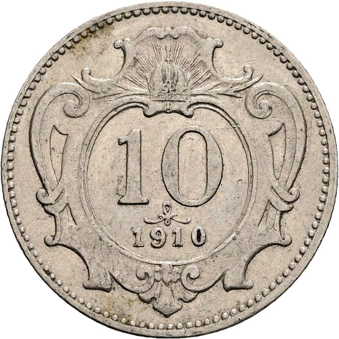 10 Heller Franz Joseph I. 1848-1916 1910 – Vorderseite