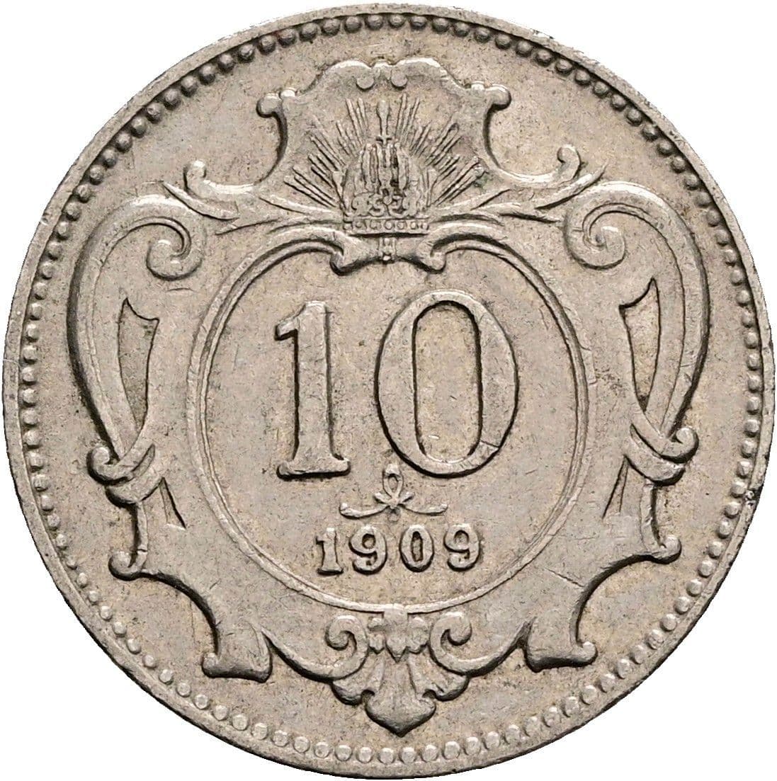 10 Heller Franz Joseph I. 1848-1916 1909 – Vorderseite