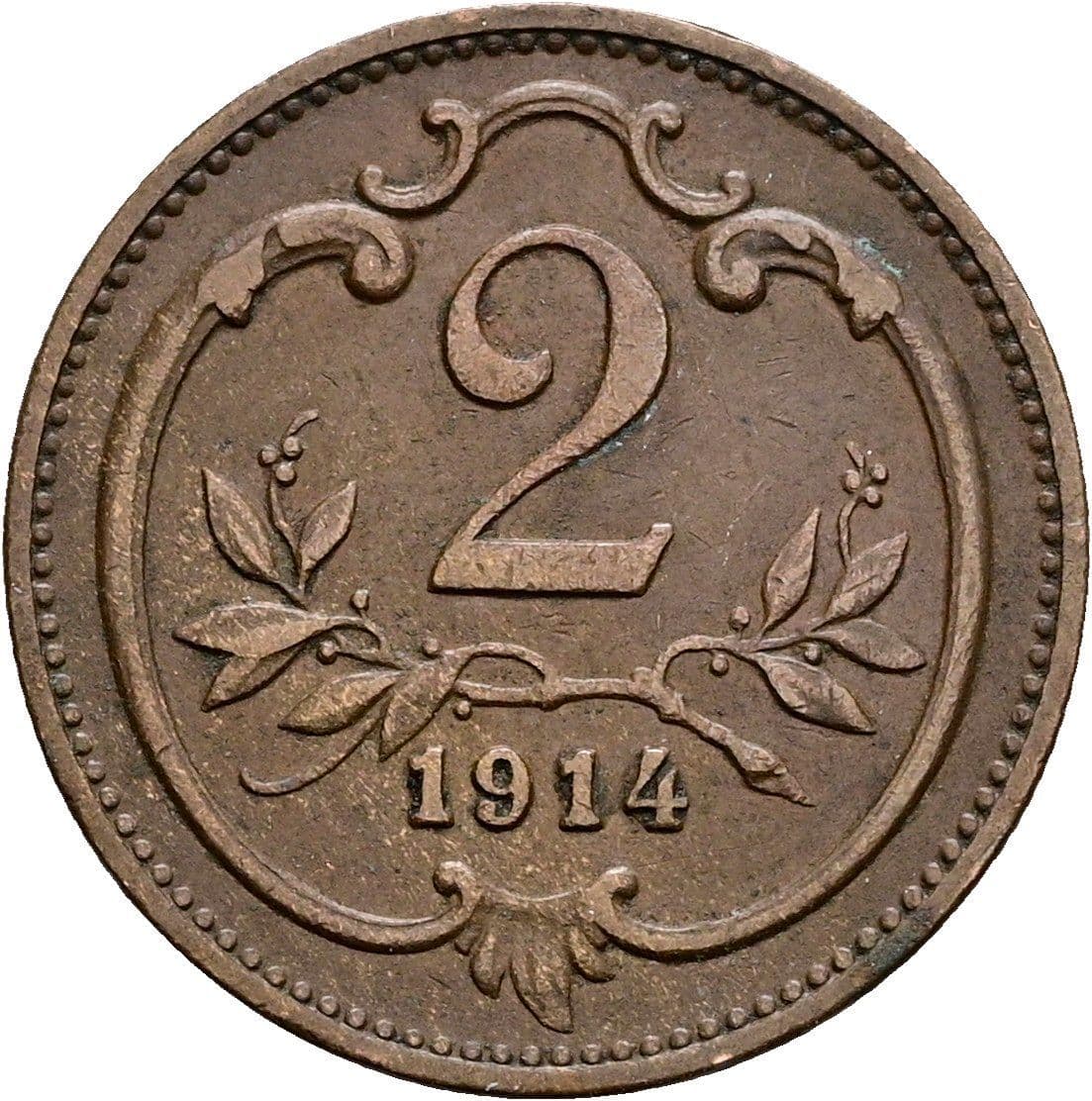 2 Heller Franz Joseph I. 1848-1916 1914 – Vorderseite