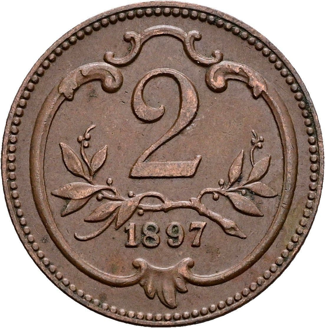 2 Heller Franz Joseph I. 1848-1916 1897 – Vorderseite
