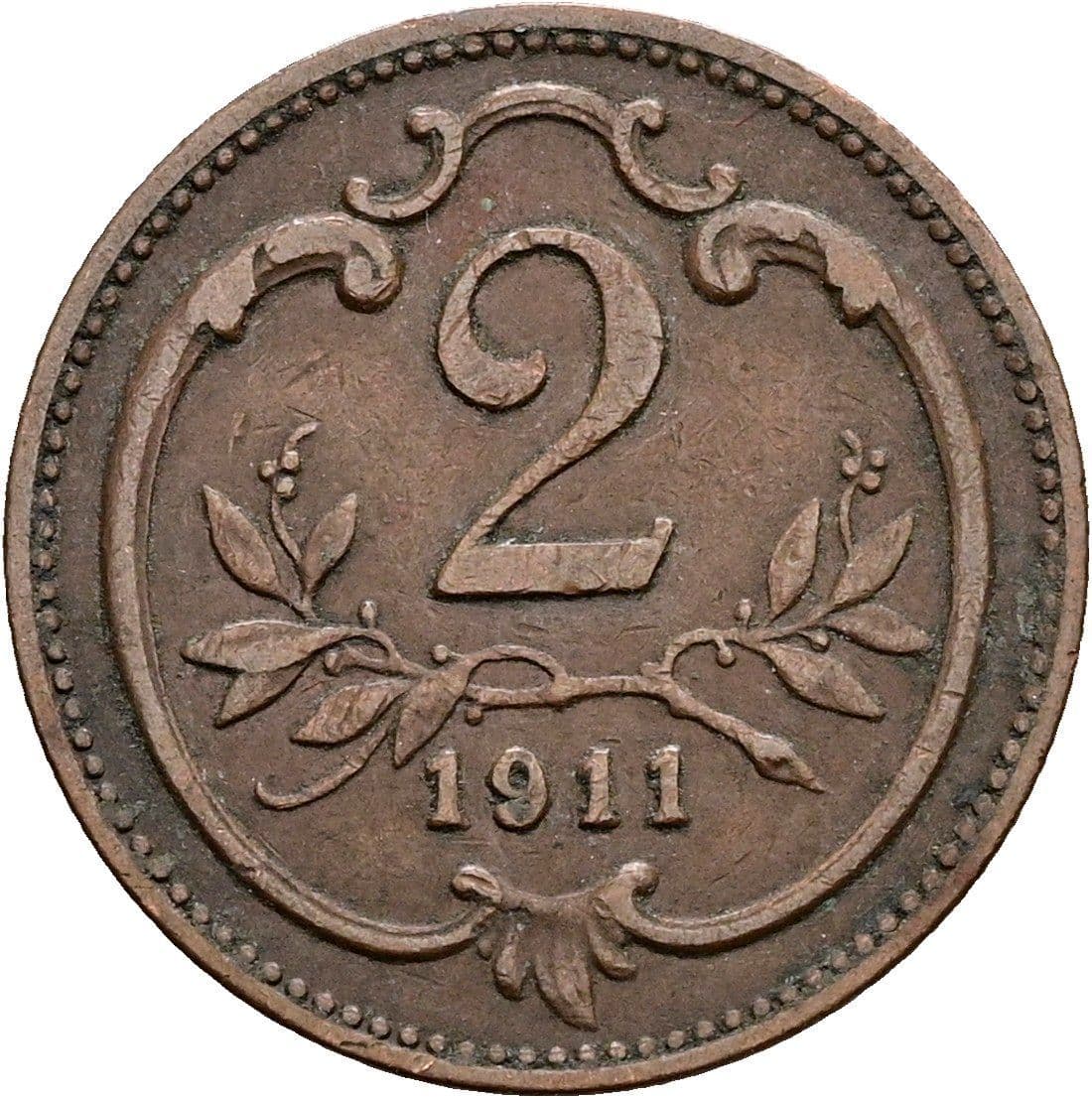 2 Heller Franz Joseph I. 1848-1916 1911 – Vorderseite