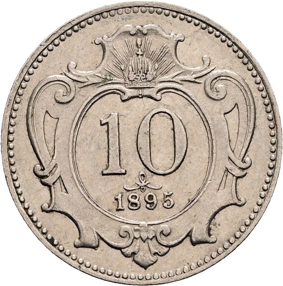 10 Heller Franz Joseph I. 1848-1916 1895 – Vorderseite