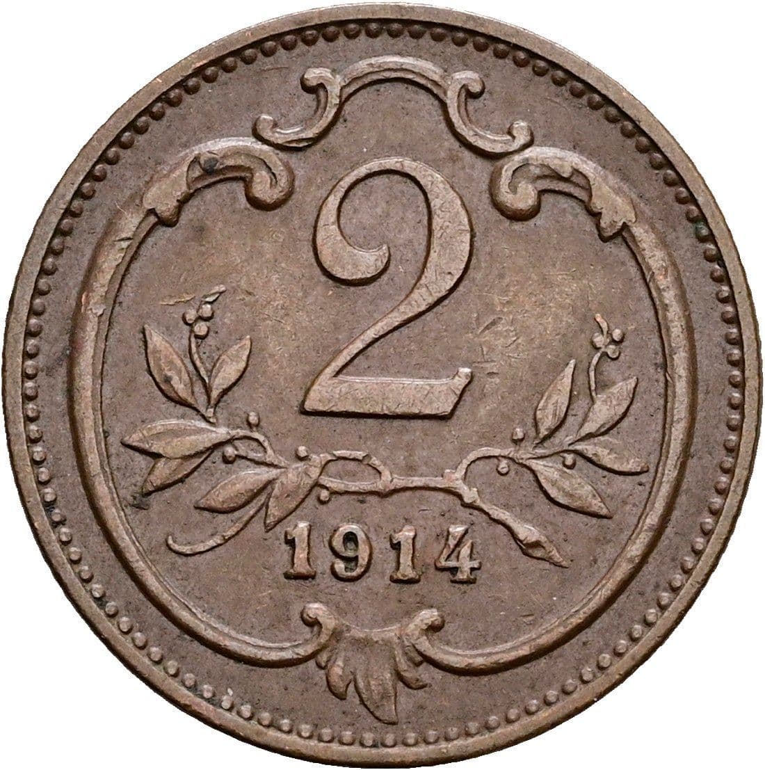 2 Heller Franz Joseph I. 1848-1916 1914 – Vorderseite