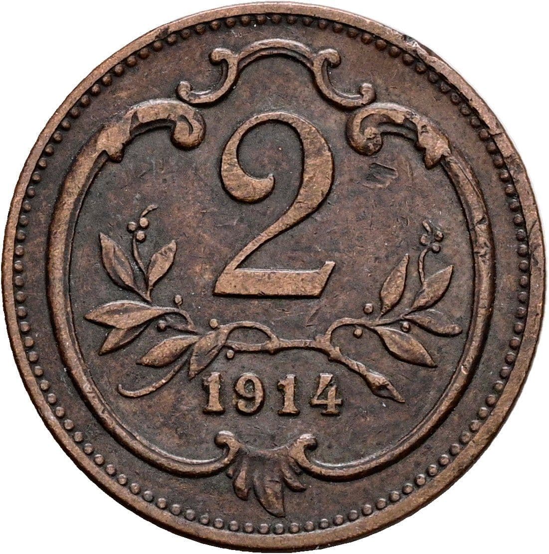 2 Heller Franz Joseph I. 1848-1916 1914 – Vorderseite