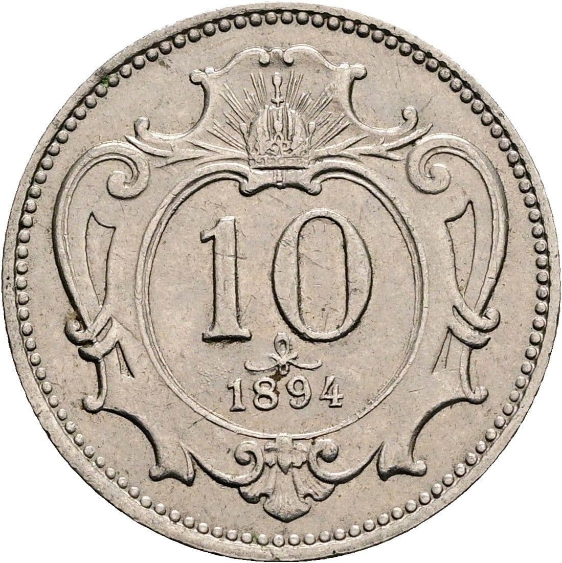10 Heller Franz Joseph I. 1848-1916 1894 – Vorderseite