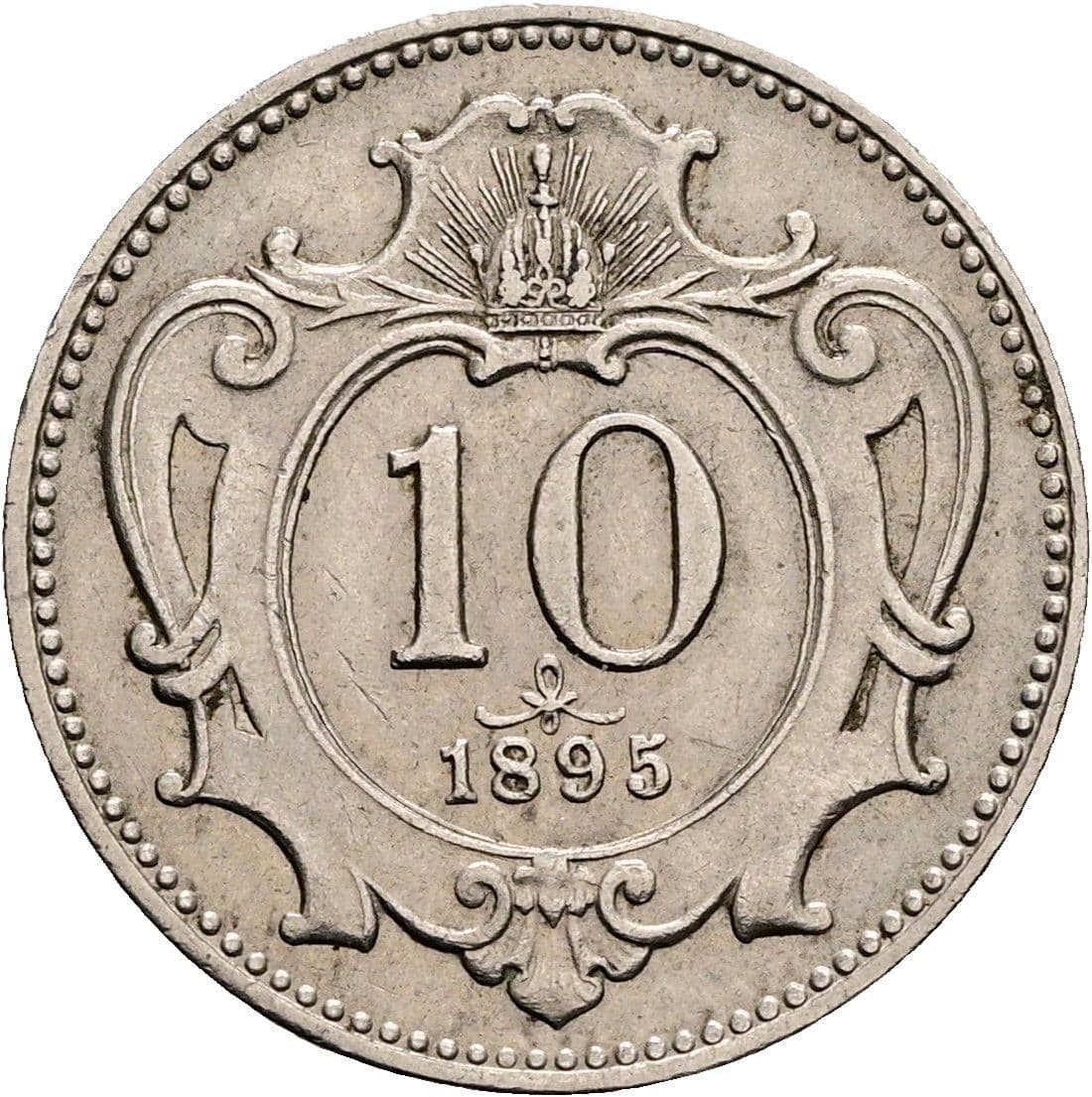 10 Heller Franz Joseph I. 1848-1916 1895 – Vorderseite
