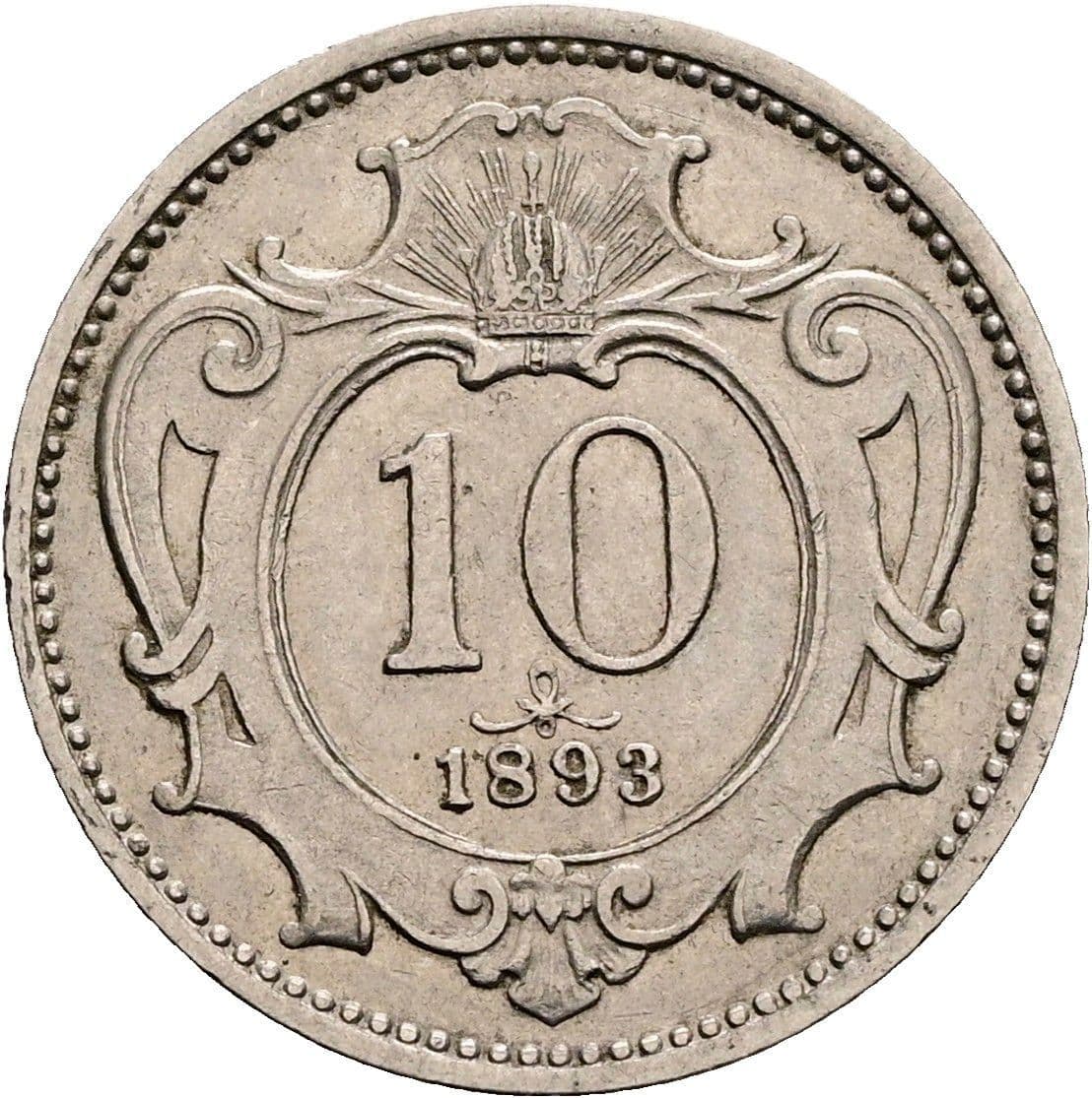 10 Heller Franz Joseph I. 1848-1916 1893 – Vorderseite