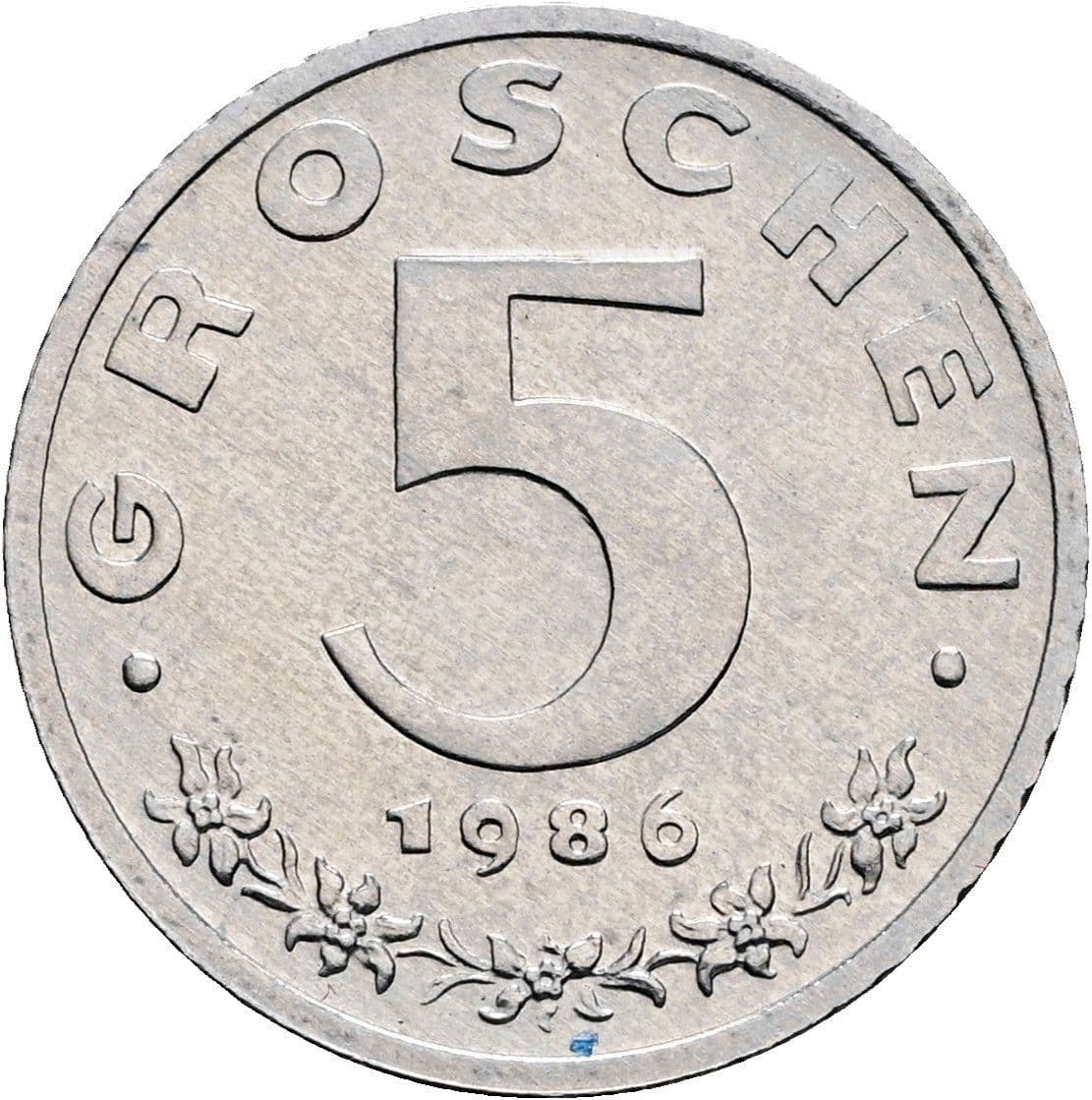 5 Groschen 1986 – Vorderseite