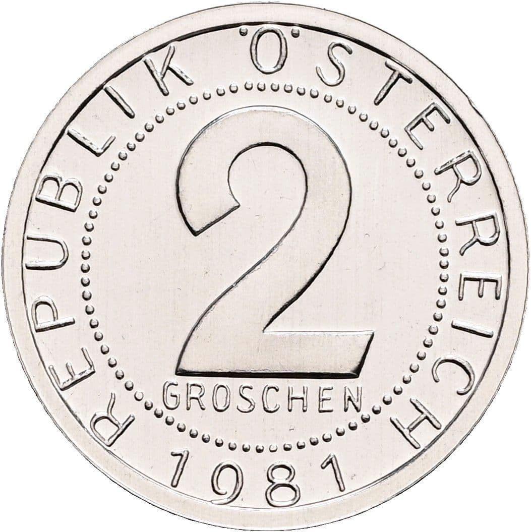 2 Groschen 1981 – Vorderseite