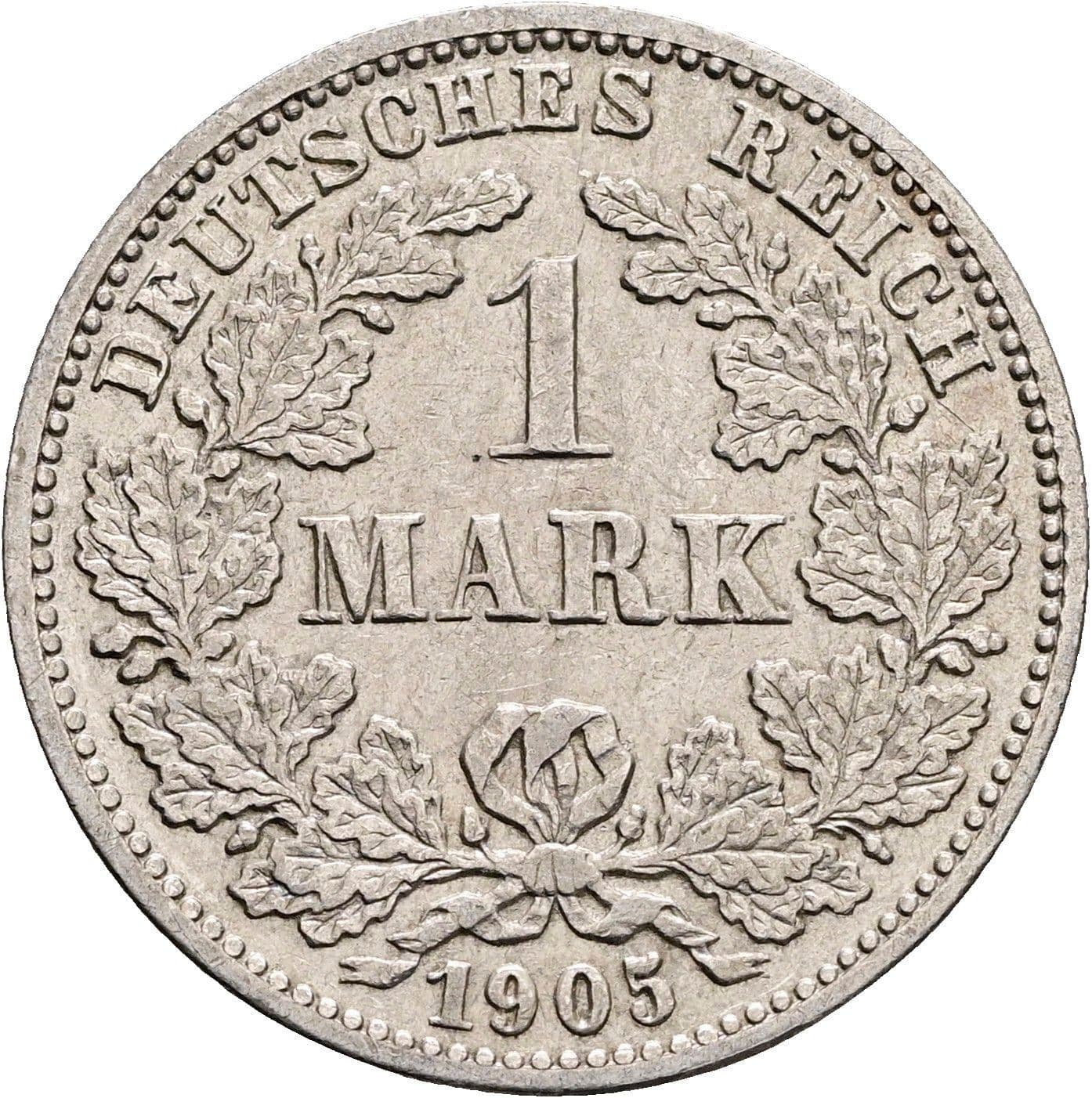 1 Mark 1905 J – Vorderseite