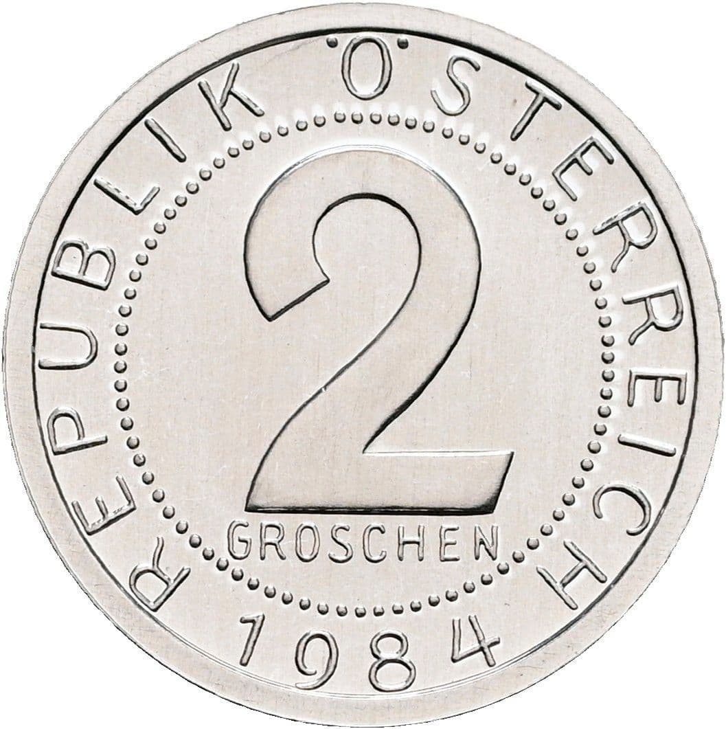 2 Groschen 1984 – Vorderseite