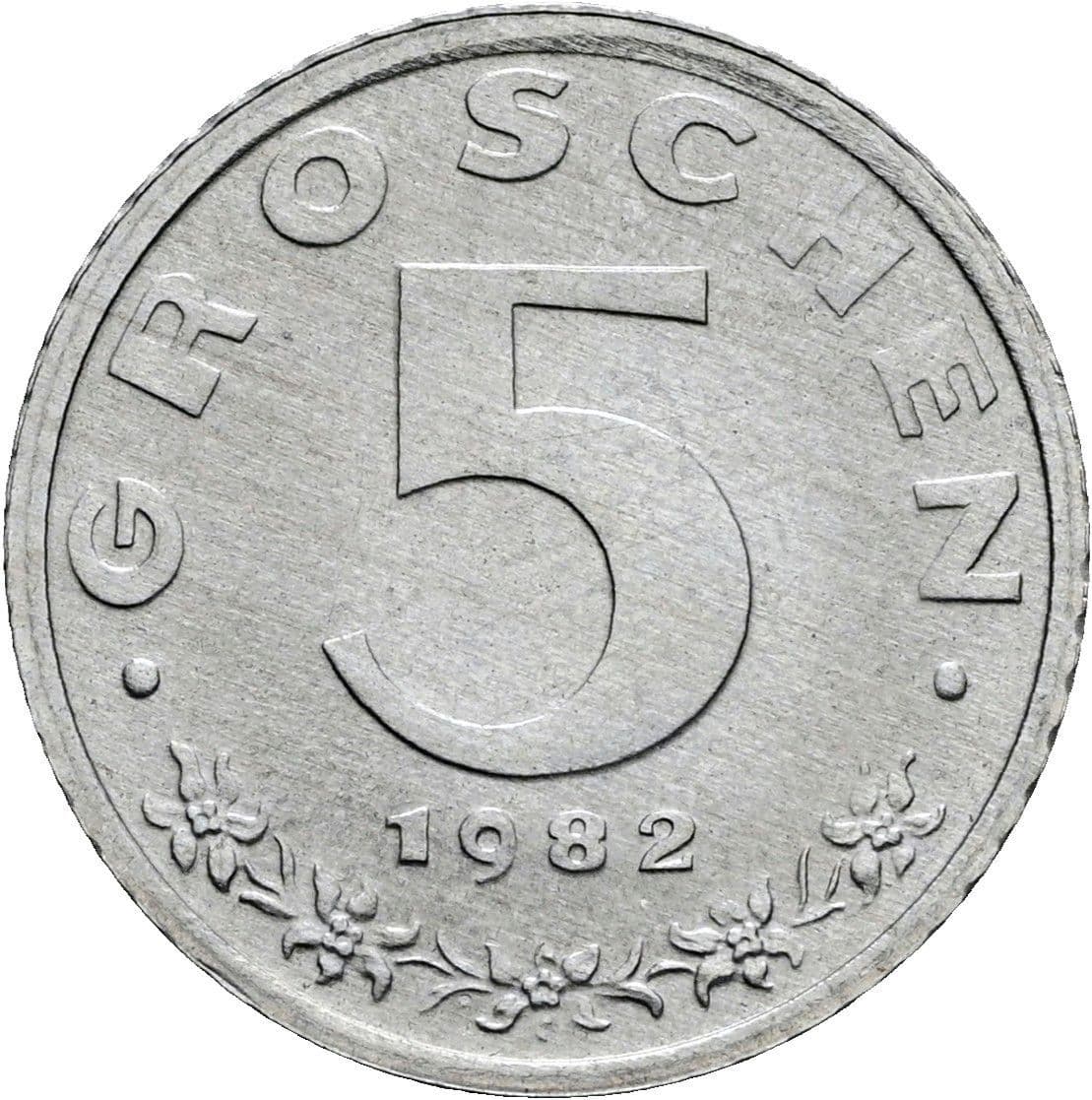 5 Groschen 1982 – Vorderseite