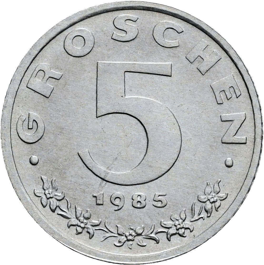 5 Groschen 1985 – Vorderseite