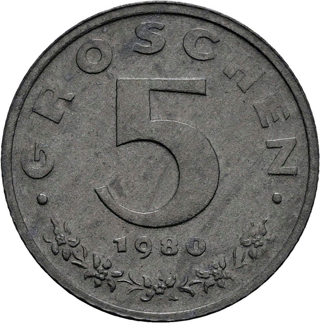 5 Groschen 1980 – Vorderseite