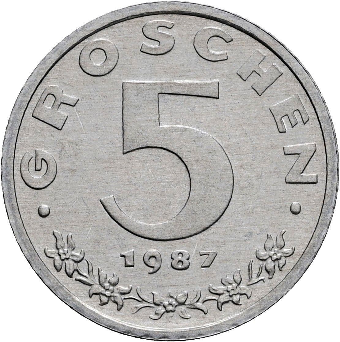 5 Groschen 1987 – Vorderseite