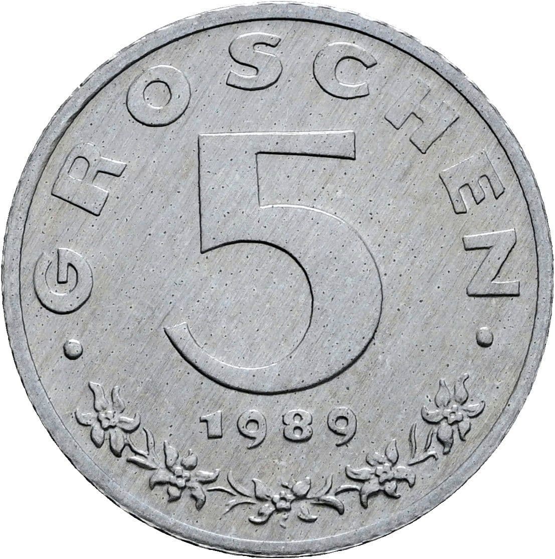 5 Groschen 1989 – Vorderseite
