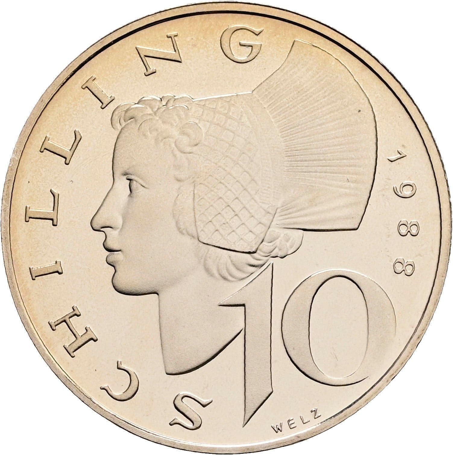 10 Schilling 1988 – Vorderseite