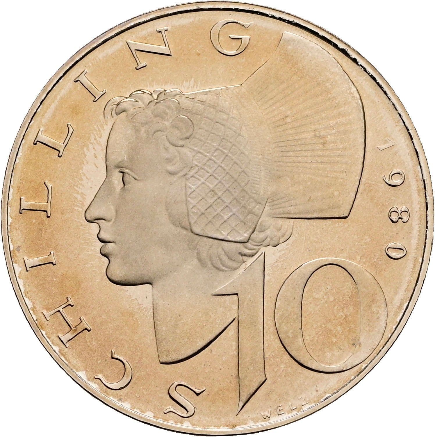 10 Schilling 1980 – Vorderseite