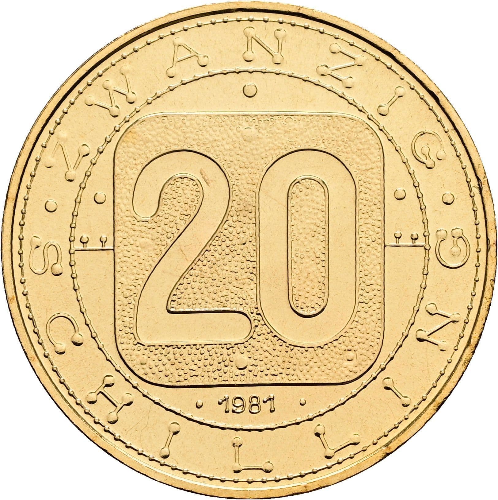 20 Schilling 1981 – Vorderseite