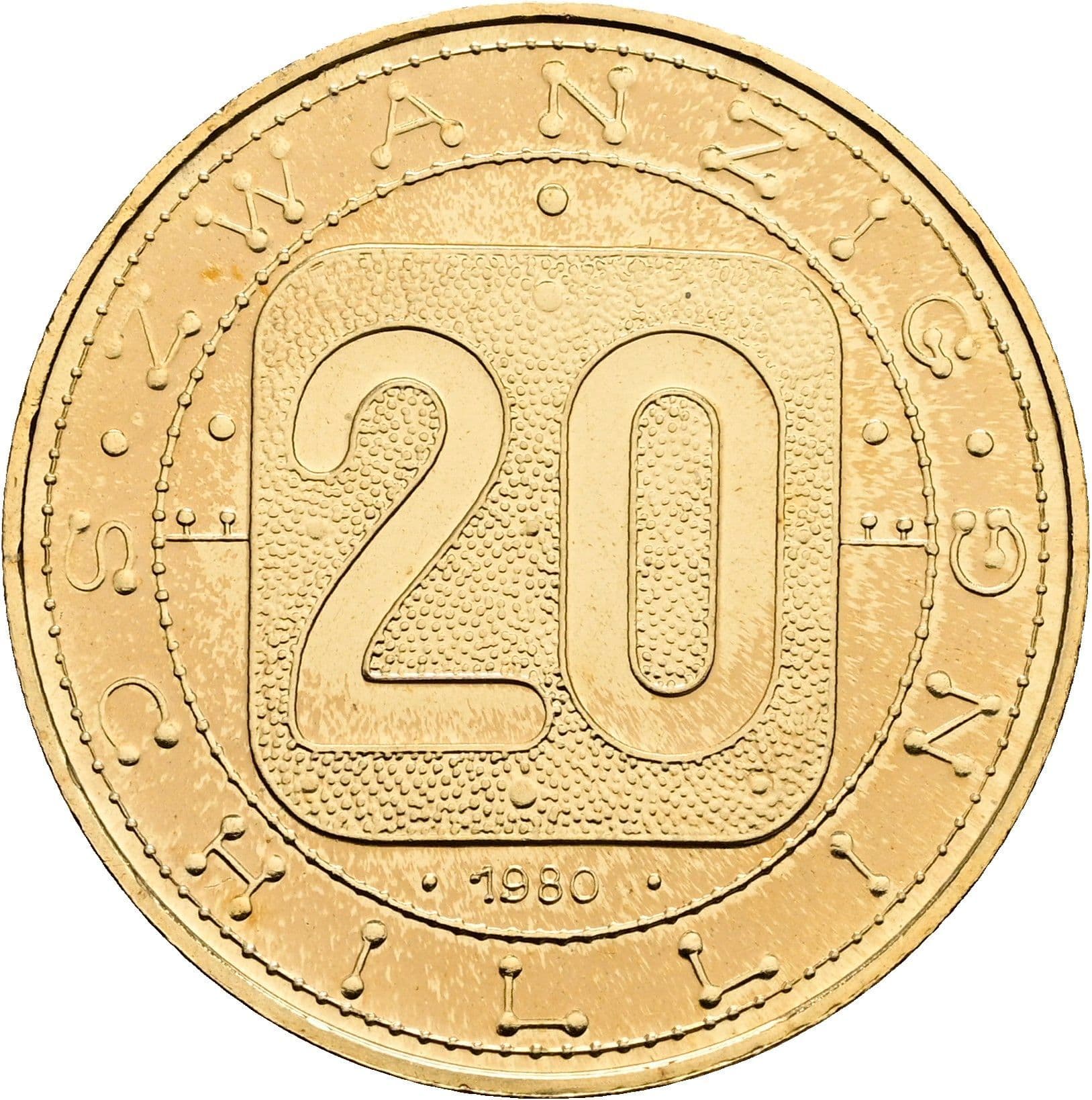 20 Schilling 1980 – Vorderseite