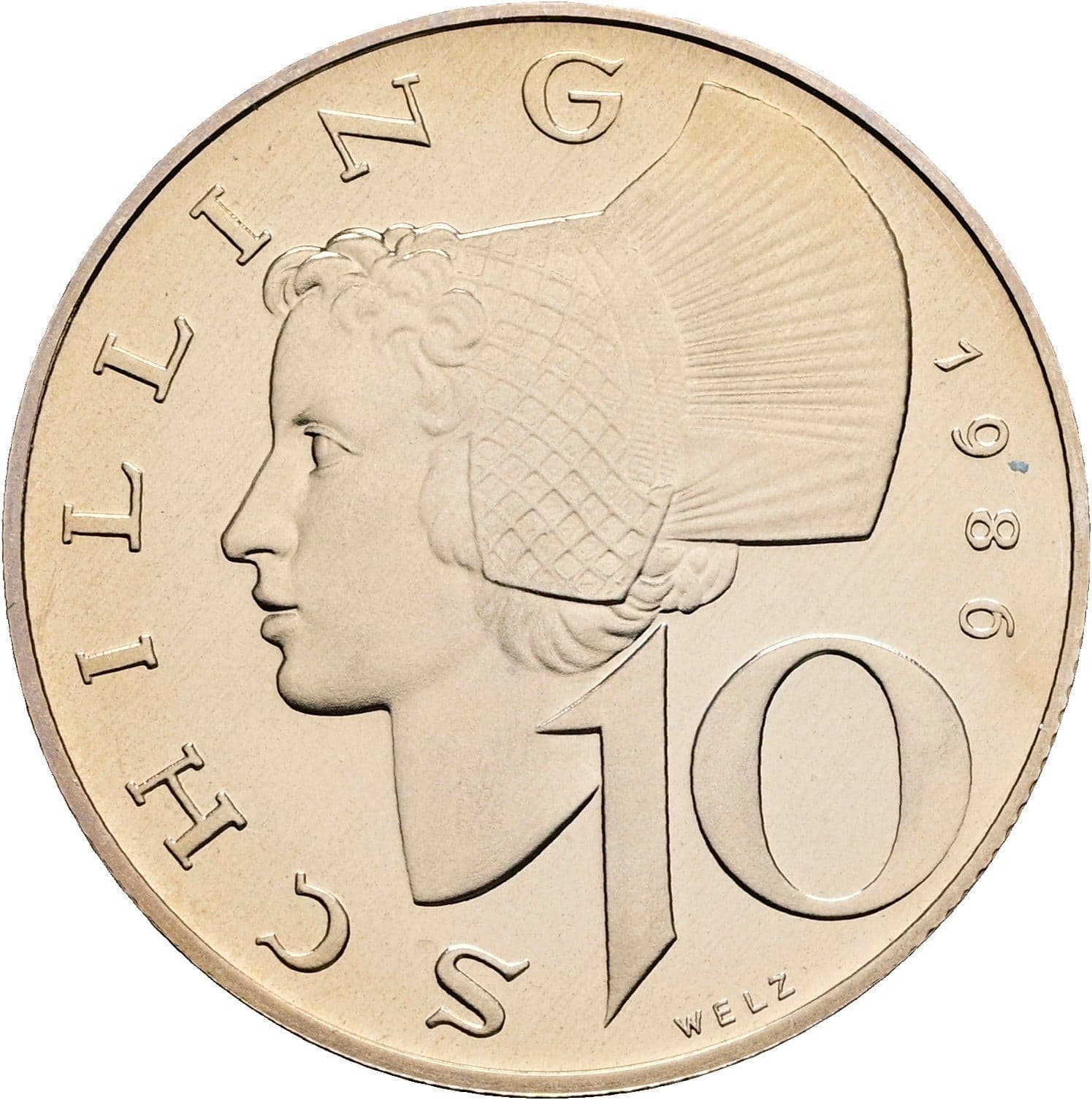 10 Schilling 1986 – Vorderseite