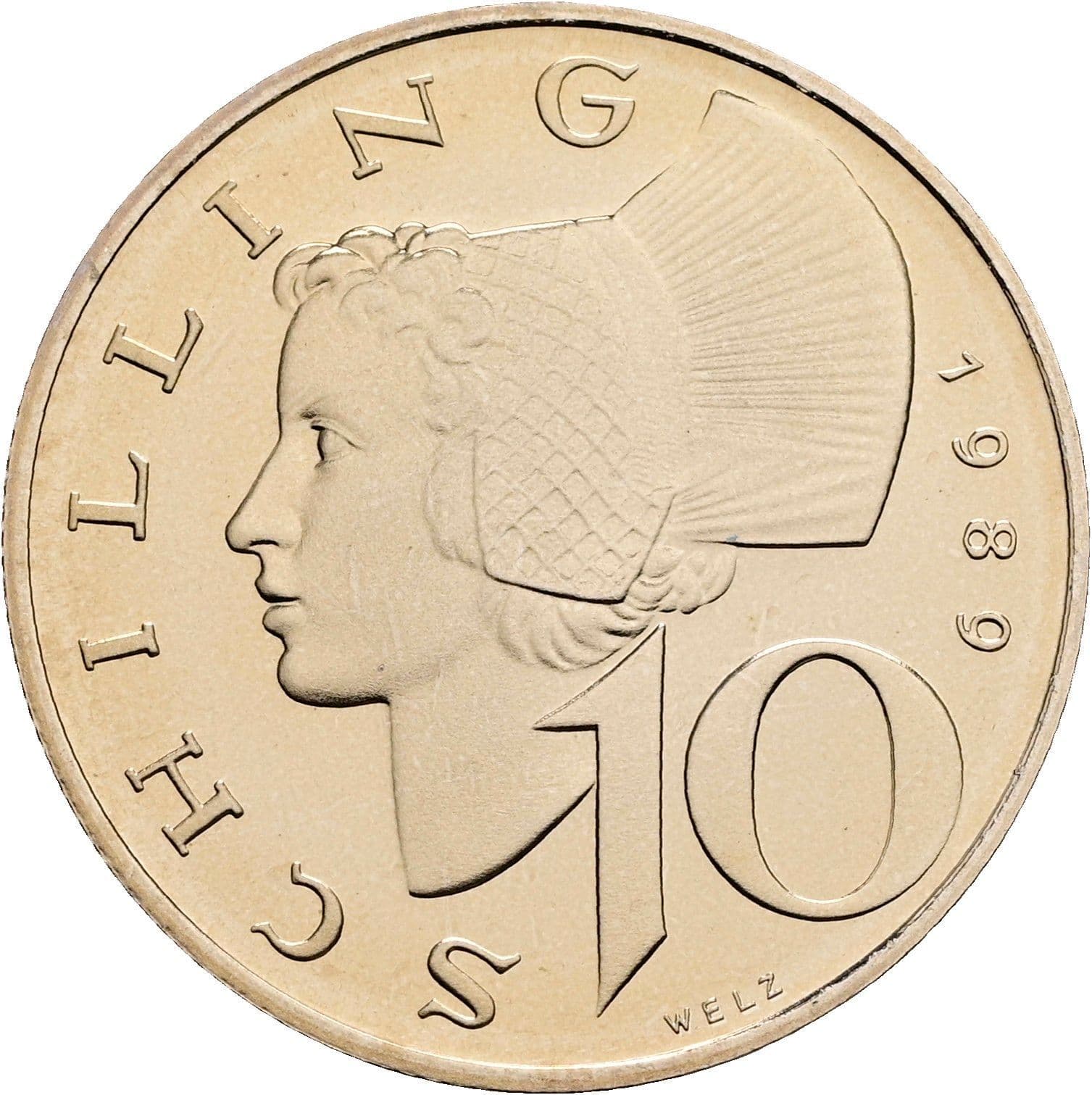 10 Schilling 1989 – Vorderseite