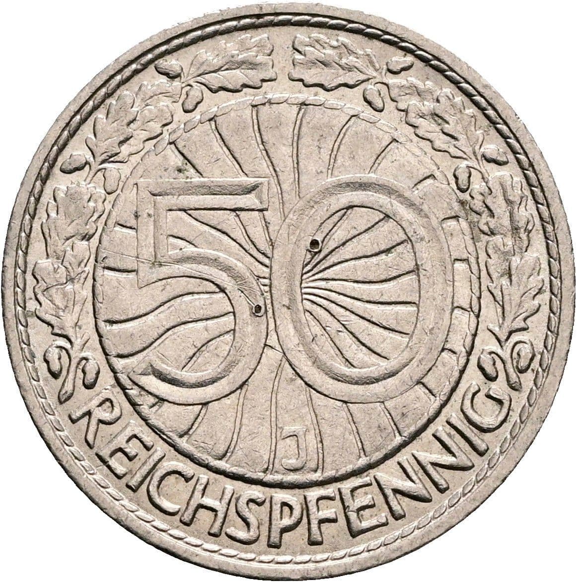 50 Reichspfennig 1938 J – Vorderseite