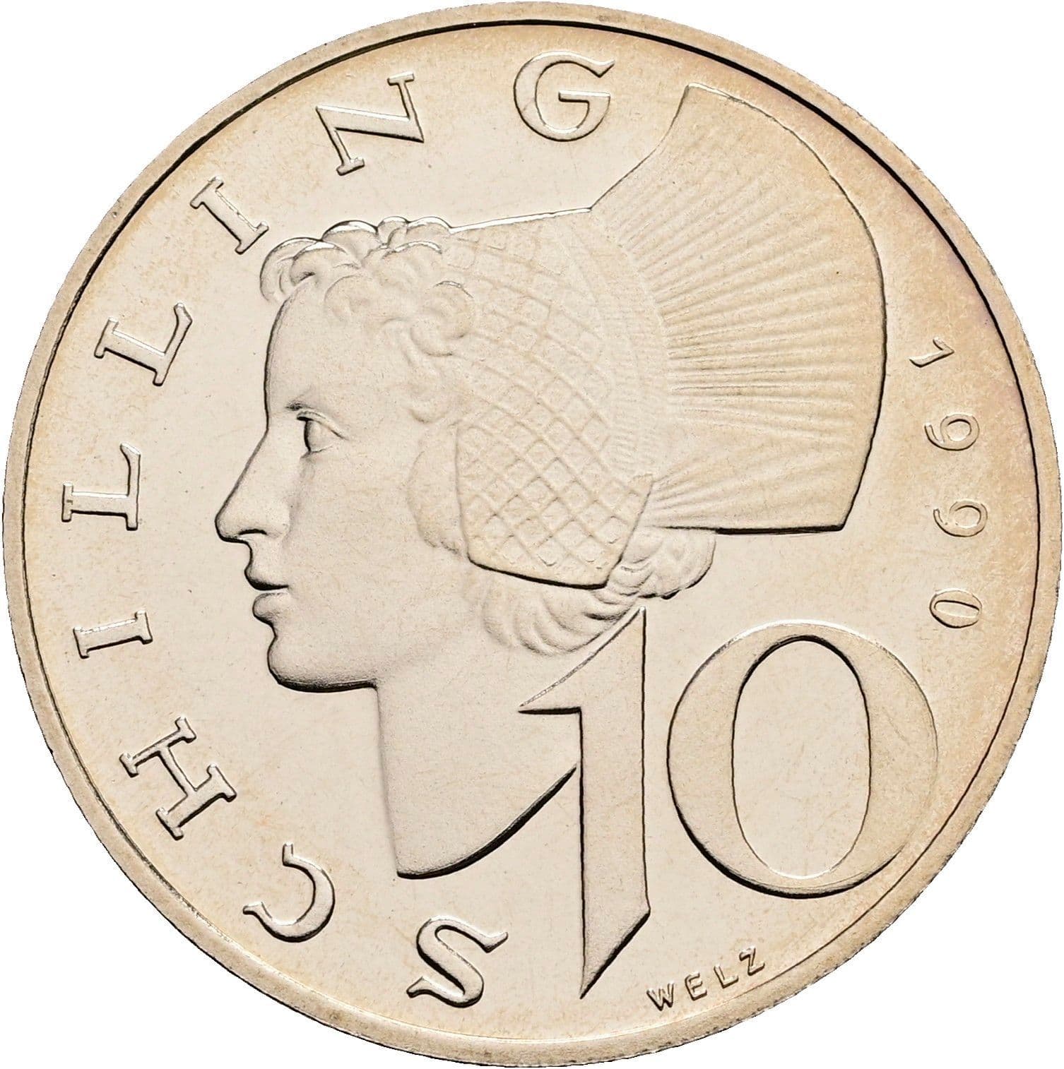 10 Schilling 1990 – Vorderseite