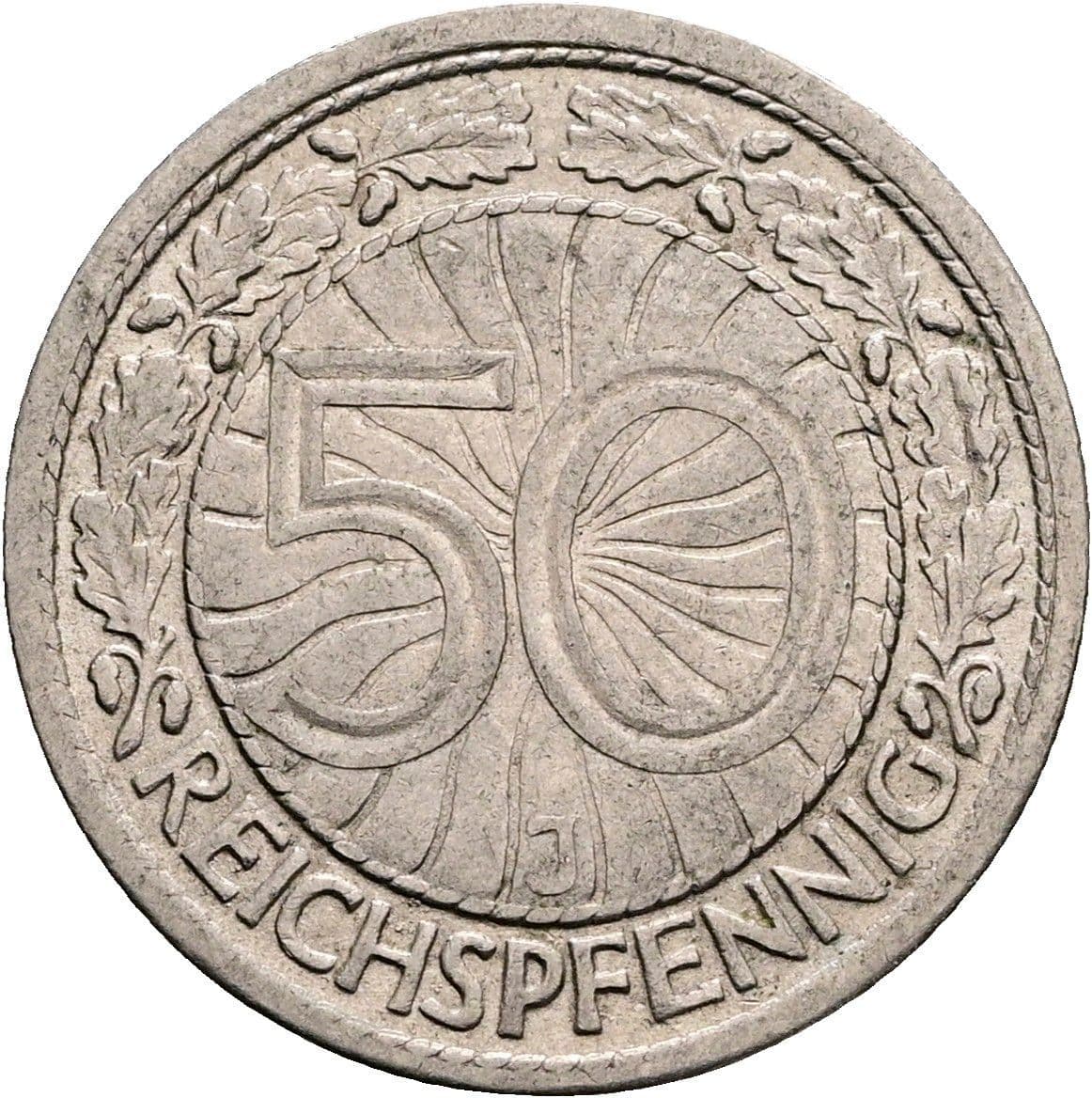 50 Reichspfennig 1928 J – Vorderseite