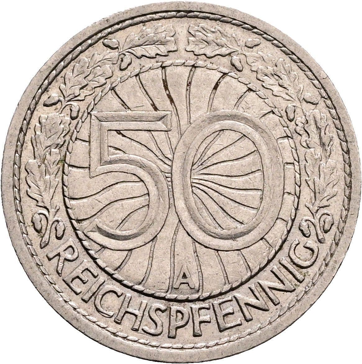 50 Reichspfennig 1927 A – Vorderseite