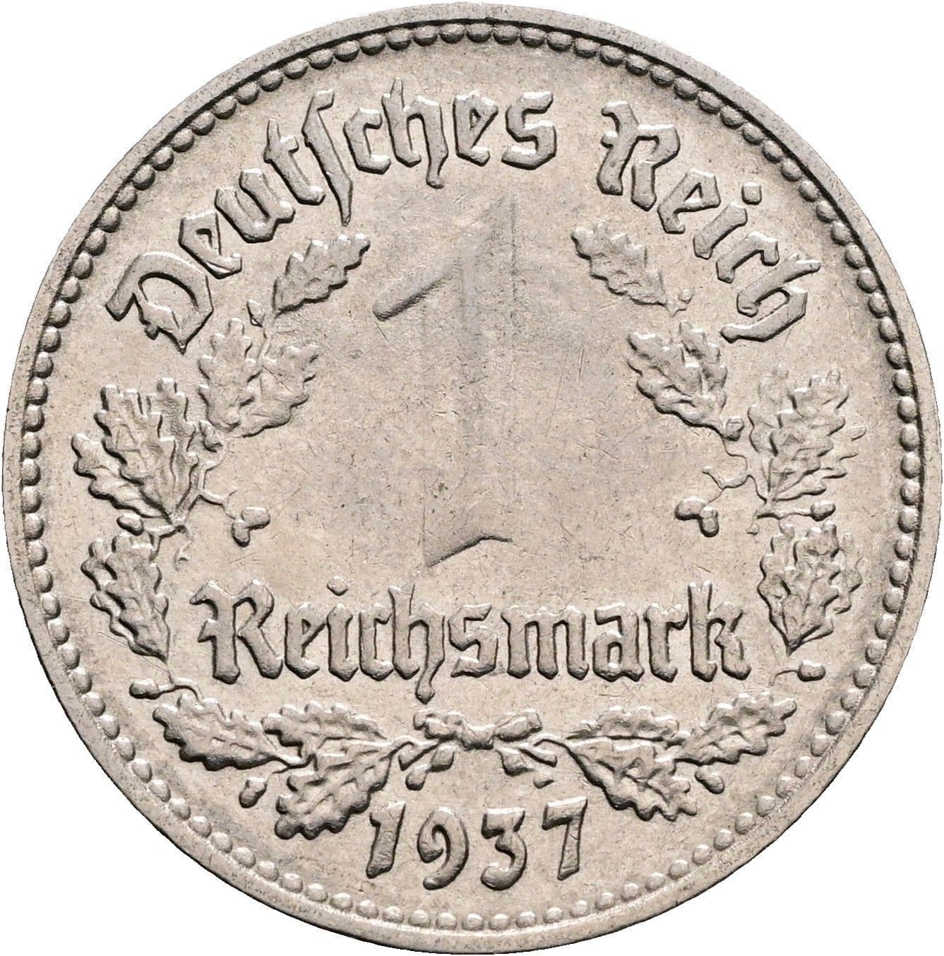 1 Reichsmark 1937 D – Vorderseite