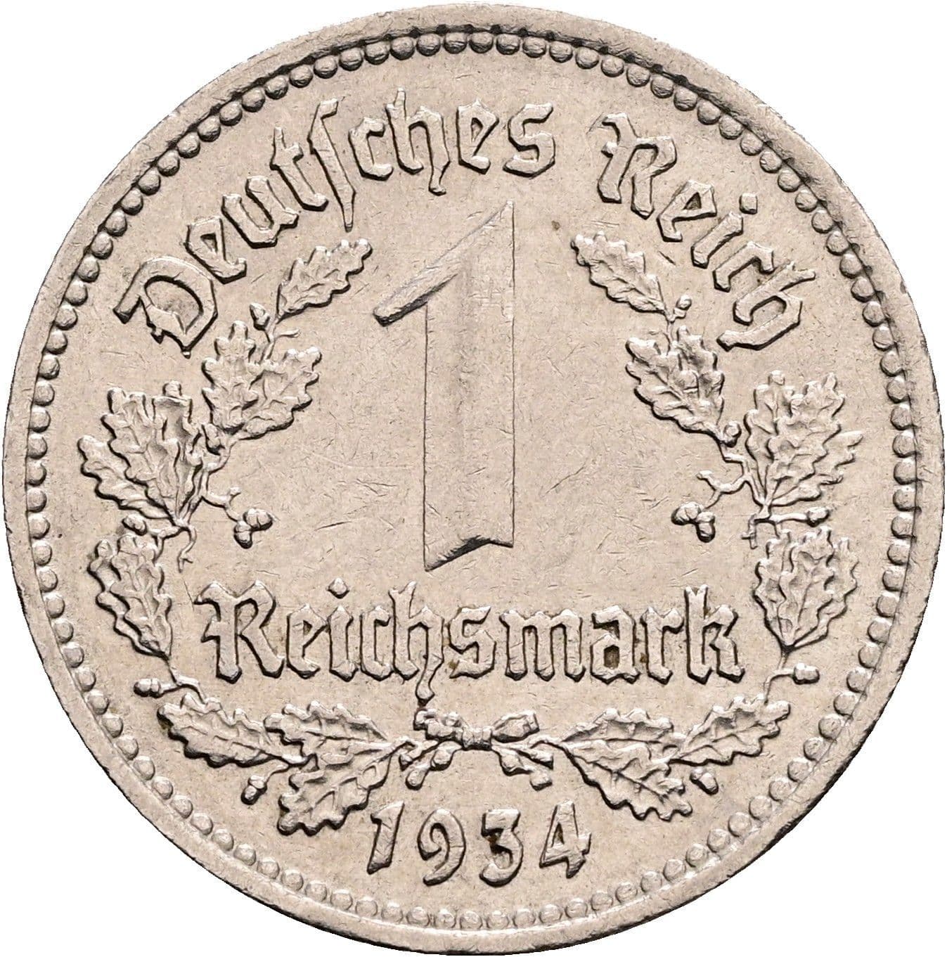 1 Reichsmark 1934 A – Vorderseite