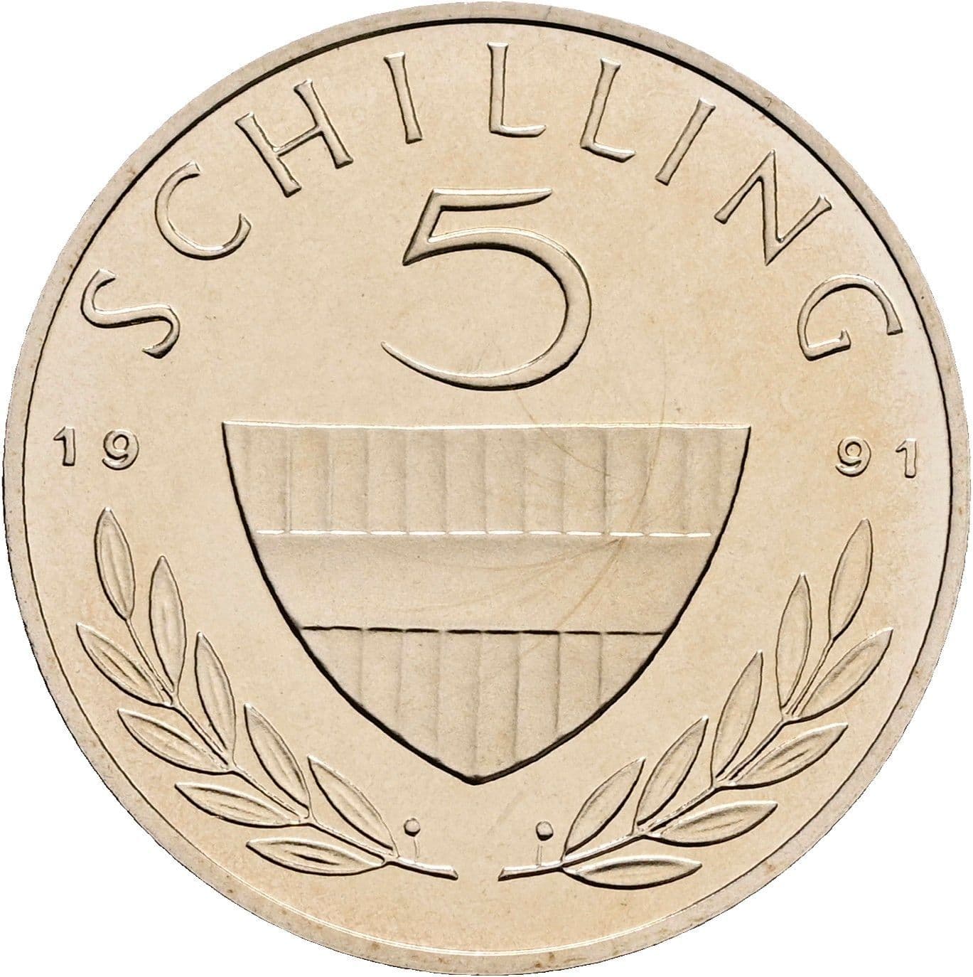 5 Schilling 1991 – Vorderseite