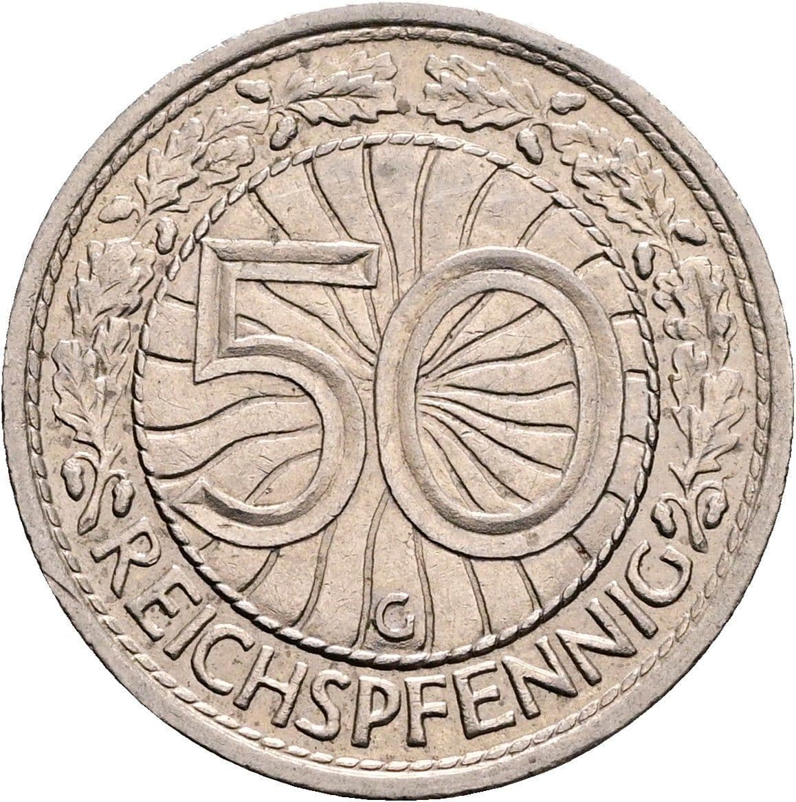 50 Reichspfennig 1938 G – Vorderseite