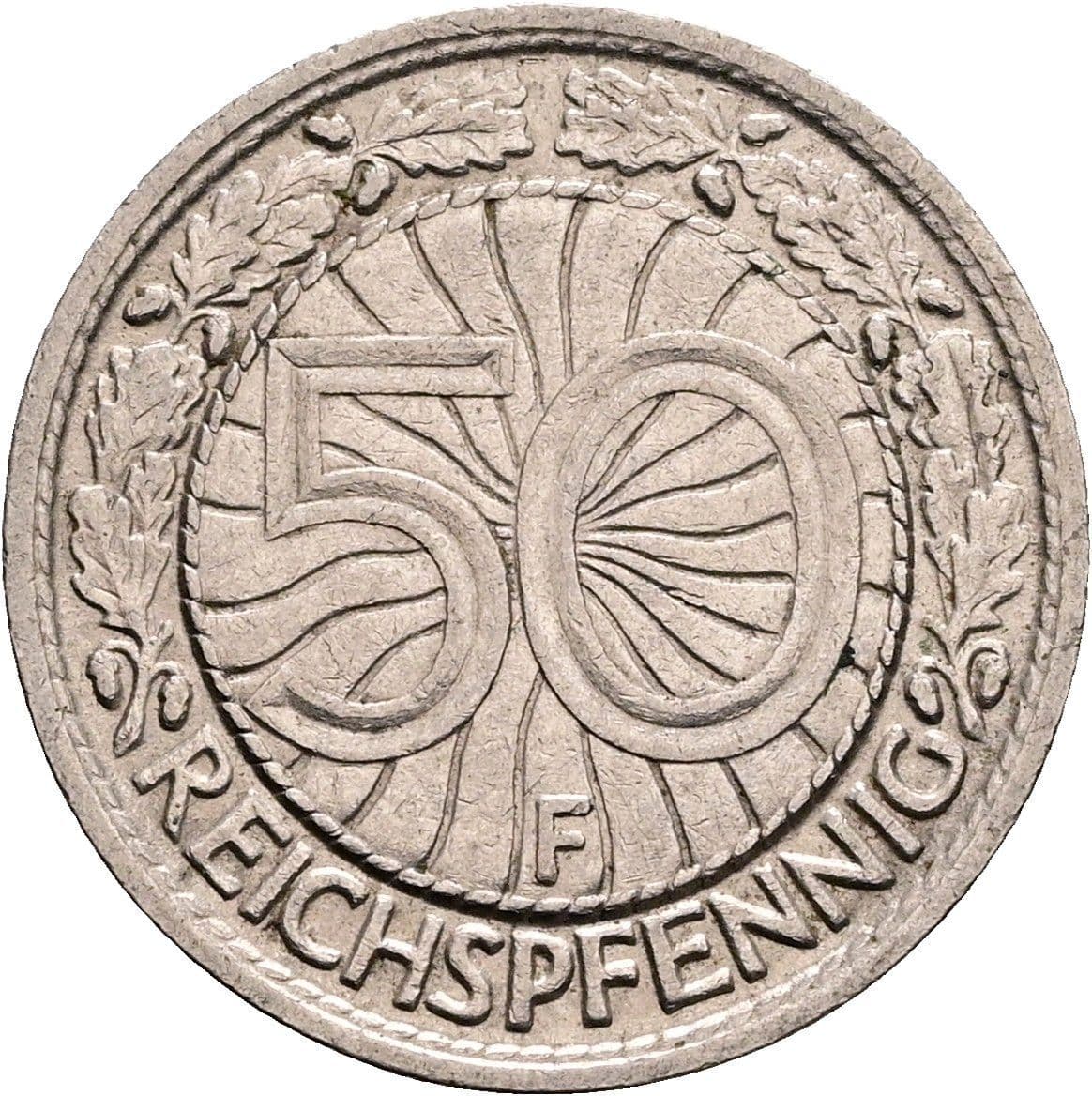 50 Reichspfennig 1928 F – Vorderseite