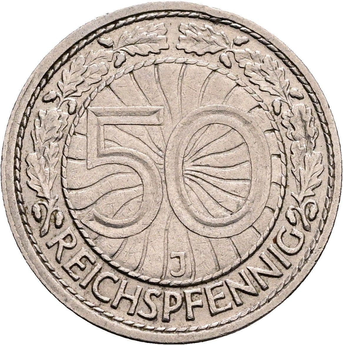 50 Reichspfennig 1927 J – Vorderseite