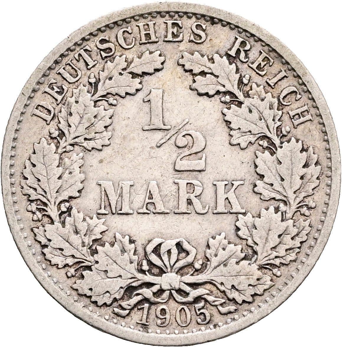 1/2 Mark 1905 F – Vorderseite