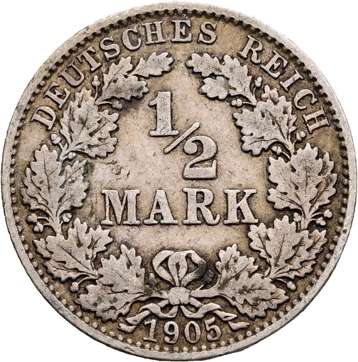 1/2 Mark 1905 E – Vorderseite
