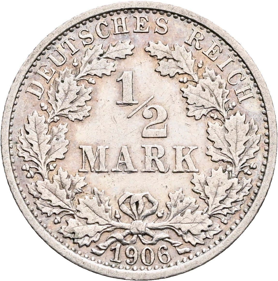 1/2 Mark 1906 F – Vorderseite
