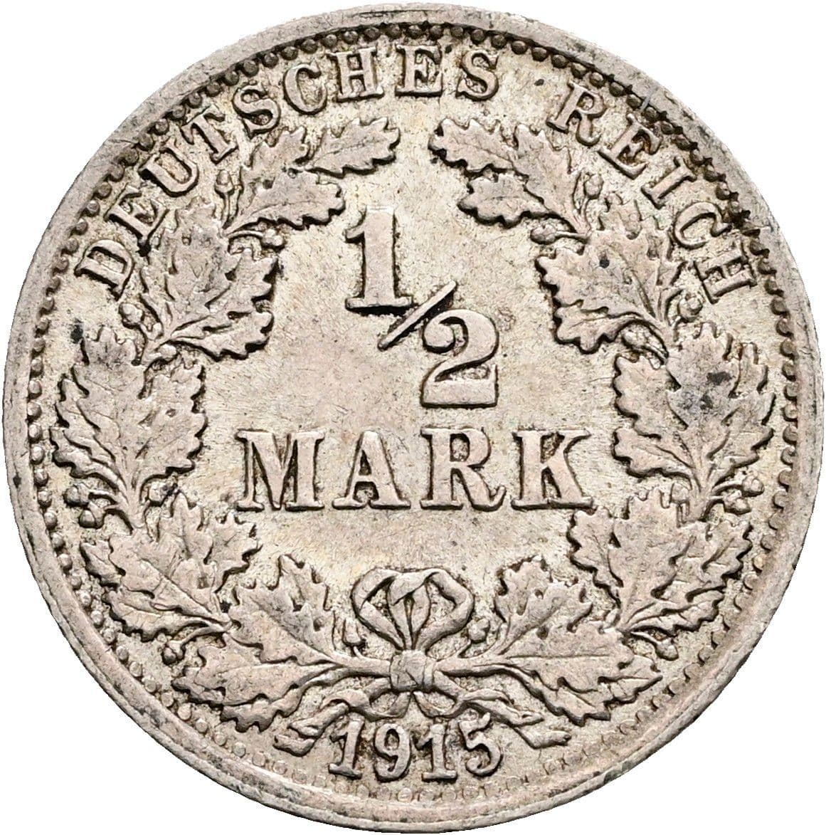 1/2 Mark 1915 F – Vorderseite