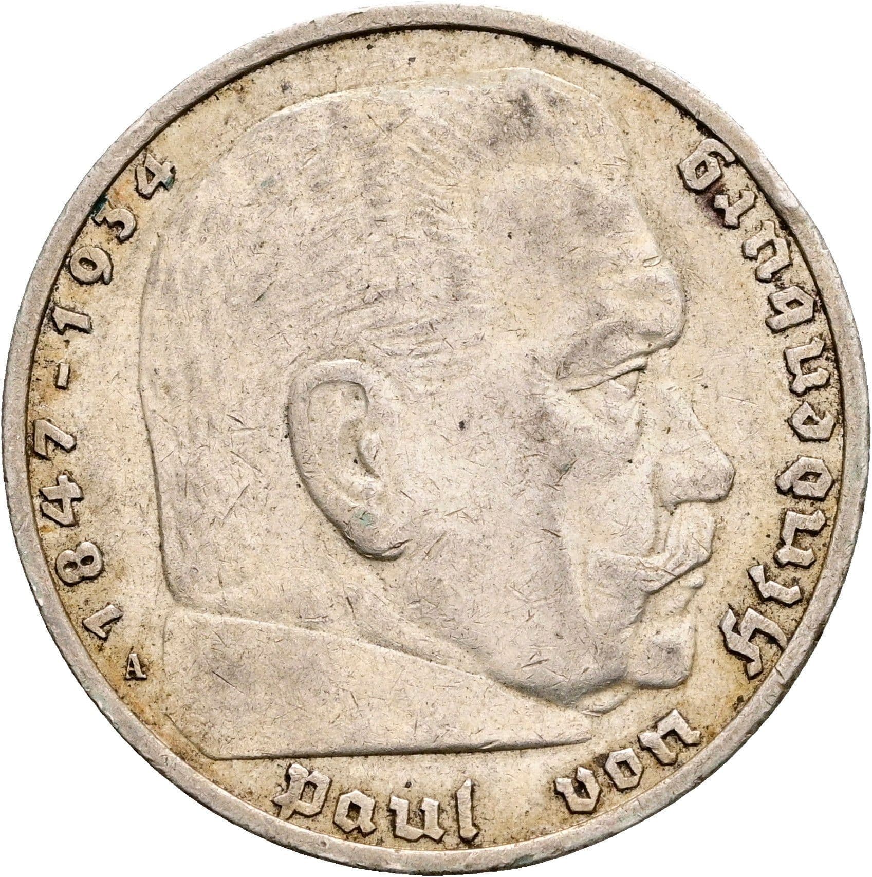 5 Reichsmark 1936 A – Vorderseite
